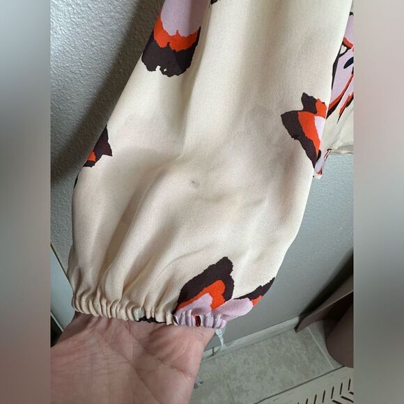 A.L.C. jules pink floral print silk blouse size 0 - Picture 4 of 9